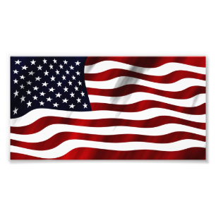 Waving American Flag Photo Print
