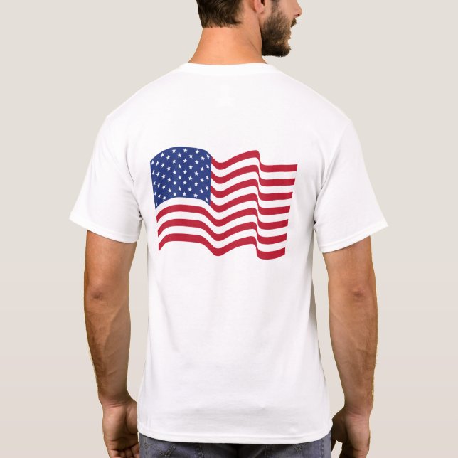 Waving American Flag Shirt. T-Shirt (Back)