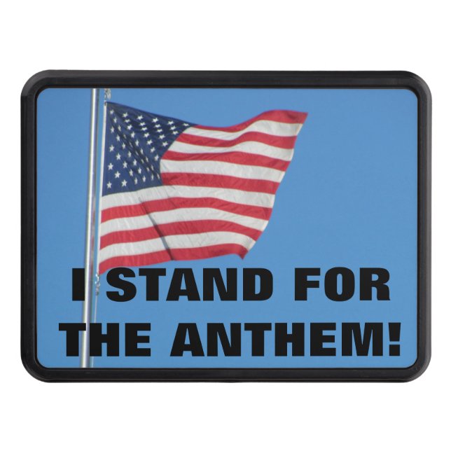 Waving American Flag Stand for the Anthem Trailer Hitch Cover (Front)