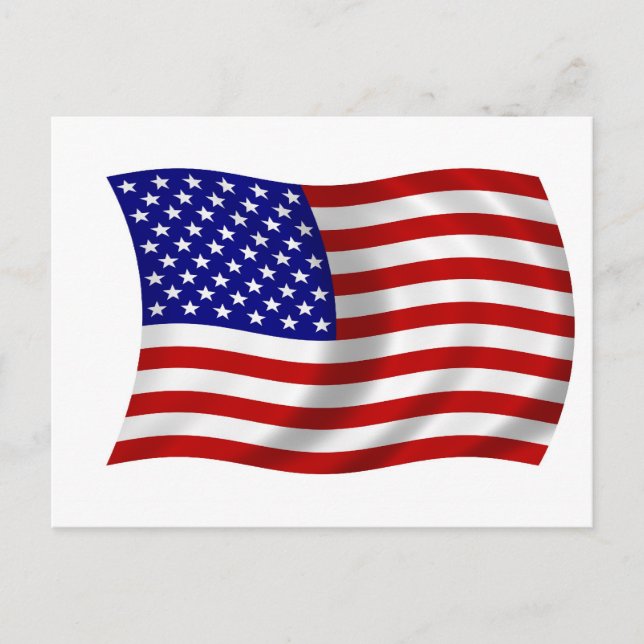 Waving American USA FLAG Postcard (Front)