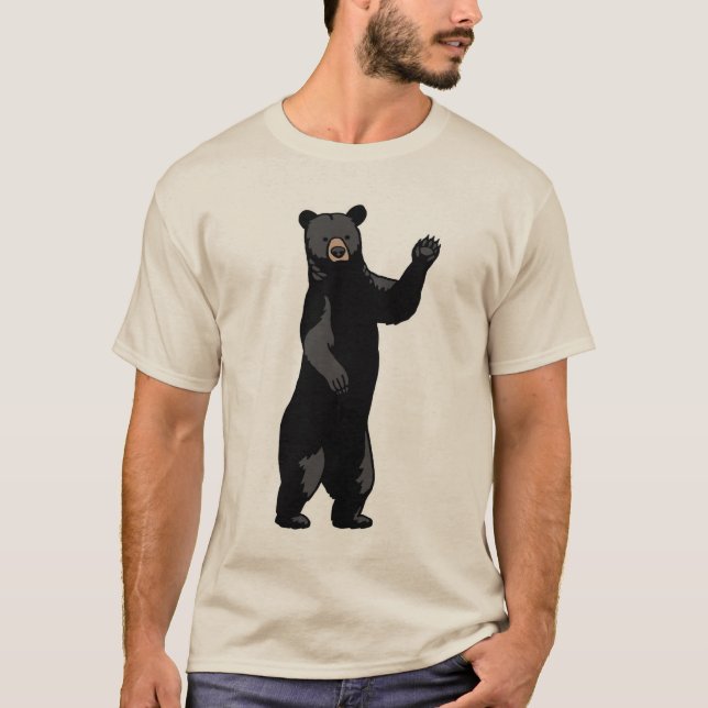 Waving Bear Says Hello T-Shirt (Front)