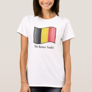 Waving Belgian Flag Die Roten Teufel T-Shirt