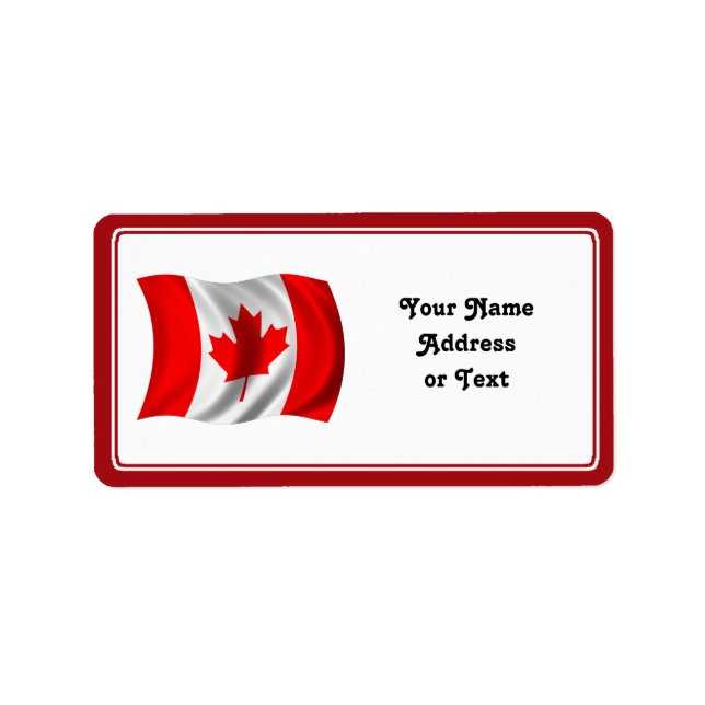 Waving Canadian Flag Label (Front)