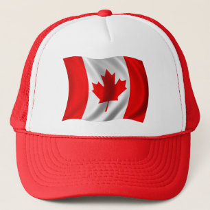 Waving Canadian Flag Trucker Hat