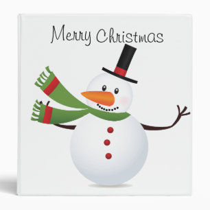 Waving Carrot Nose Snowman Binder
