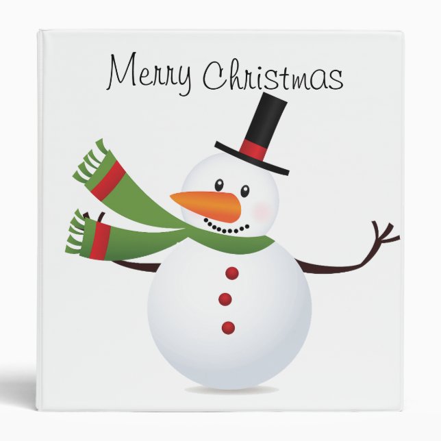 Waving Carrot Nose Snowman Binder (Front)