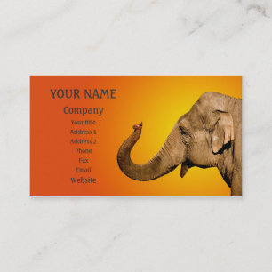 Waving elephant business card