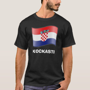 Waving Flag of Croatia Kockasti T-Shirt