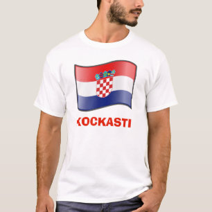 Waving Flag of Croatia Kockasti T-Shirt