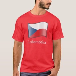 Waving Flag of Czech Republic Lokomotiva T-Shirt