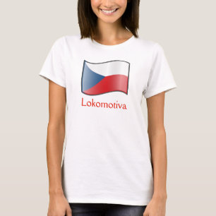 Waving Flag of Czech Republic Lokomotiva T-Shirt 
