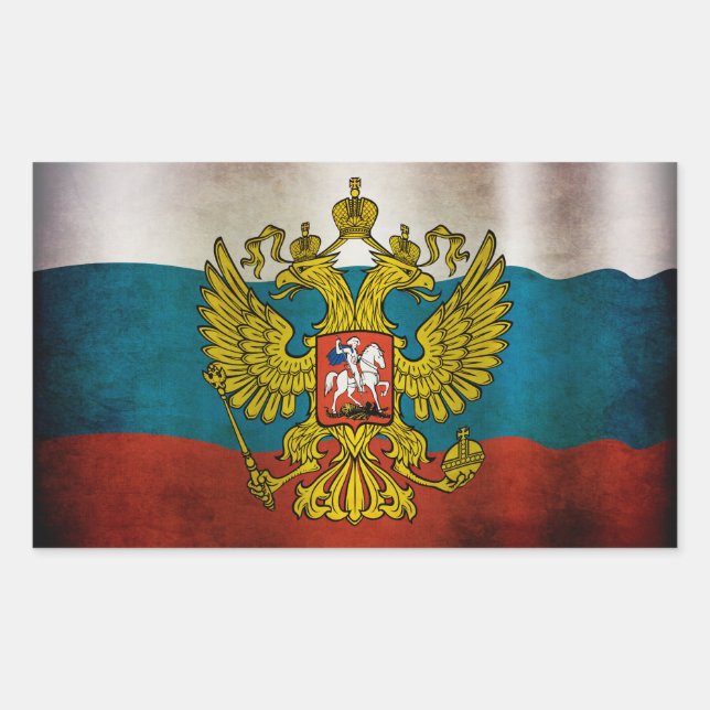 Waving flag of Russia Sticker (Front)