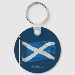 Waving Flag of Scotland Keychain
