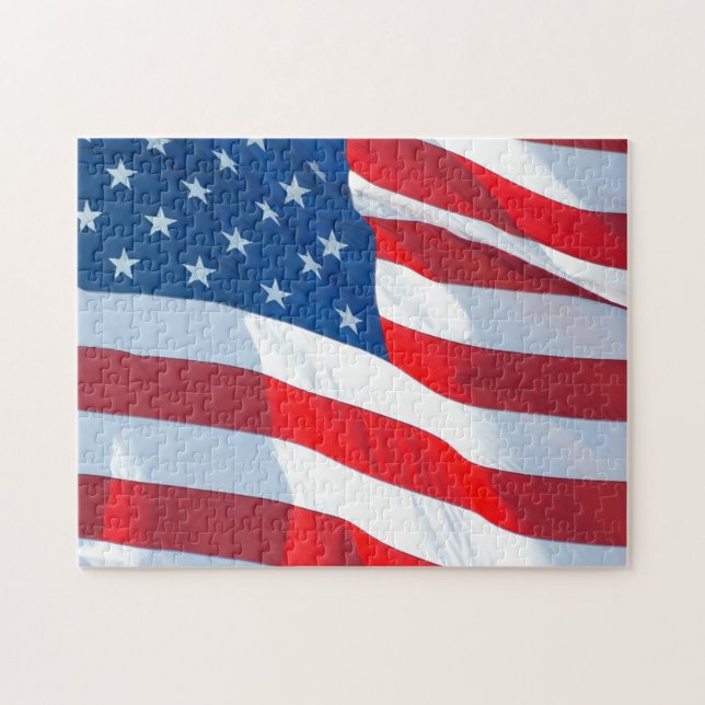 Waving Flag of the United States Jigsaw Puzzle (Horizontal)