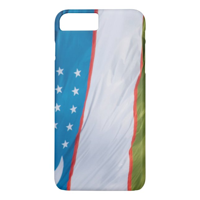 Waving Flag of Uzbekistan Case-Mate iPhone Case (Back)
