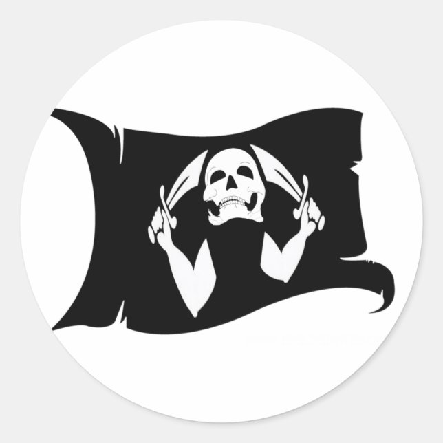 Waving Flag-Pirate Icon #11 Classic Round Sticker (Front)