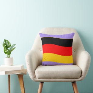 Waving German Flag Throw Pillow