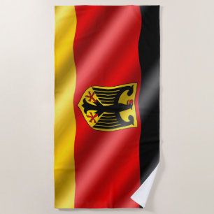 Waving Germany flag Beach Towel