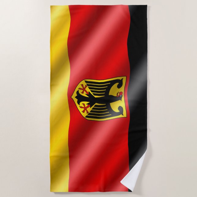 Waving Germany flag Beach Towel (Front)
