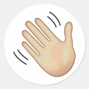 Waving Hand Sign - Emoji Classic Round Sticker