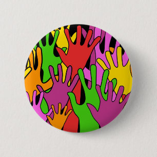 Waving Hands 2 Inch Round Button