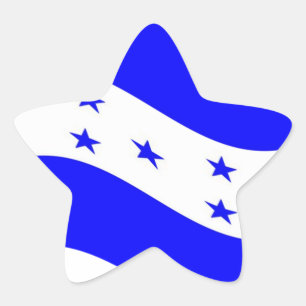 Waving Honduras Flag Star Sticker
