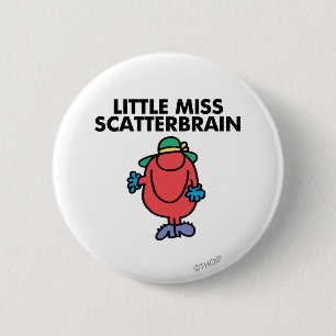 Waving Little Miss Scatterbrain 2 Inch Round Button