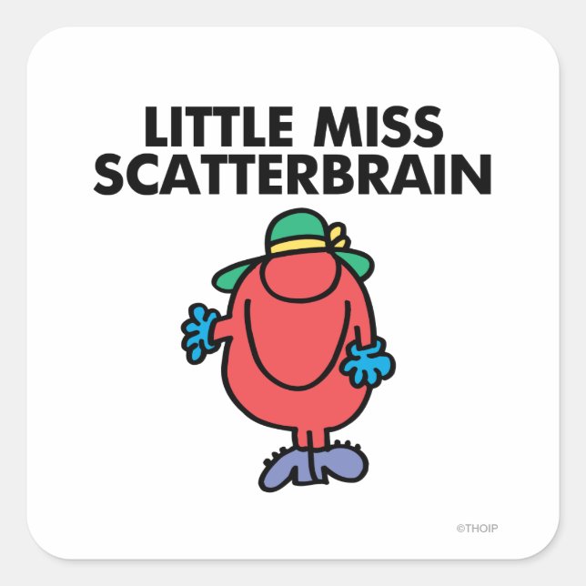 Waving Little Miss Scatterbrain Square Sticker (Front)