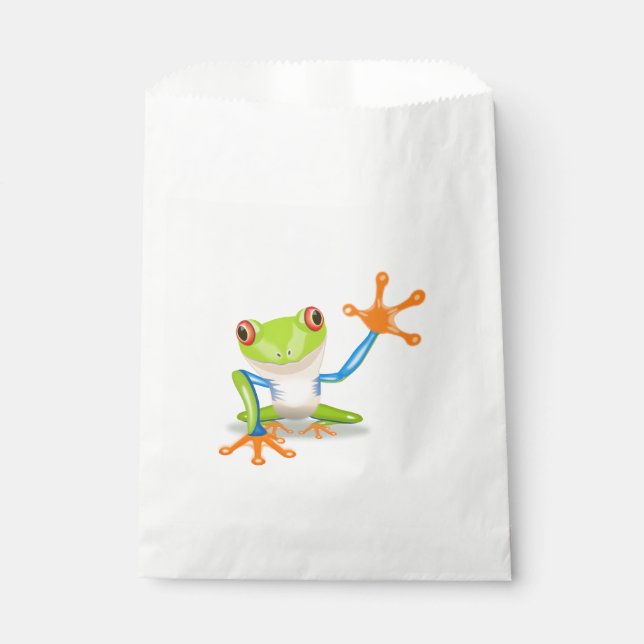 Waving red eyed tree frog illustration favour bag (Front)