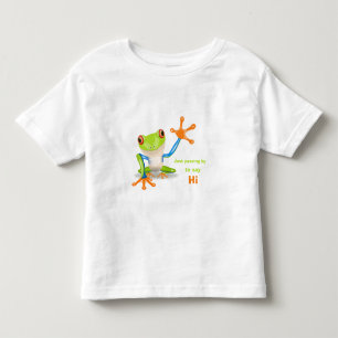 Waving red eyed tree frog toddler shirt