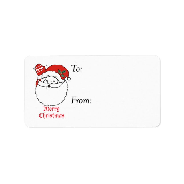Waving Santa Claus Gift Tag (Front)