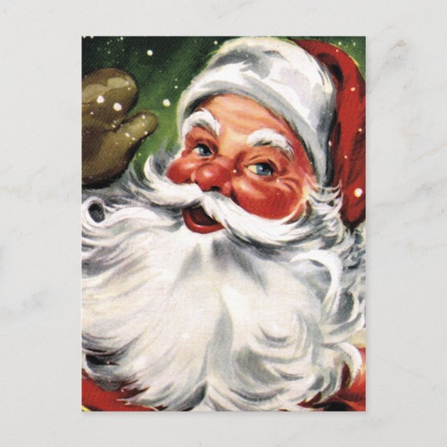 Waving Santa Claus Holiday Postcard (Front)
