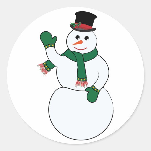 Waving Snowman Stickers (Front)