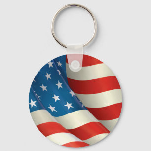 Waving U.S. Flag Keychain