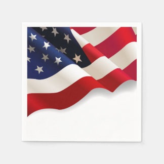 Waving US Flag Patriotic Party Napkins
