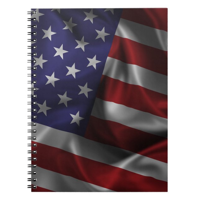 Waving USA Flag Notebook (Front)