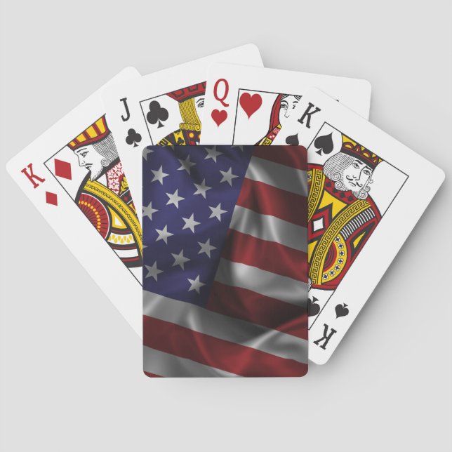 Waving USA Flag Playing Cards (Back)