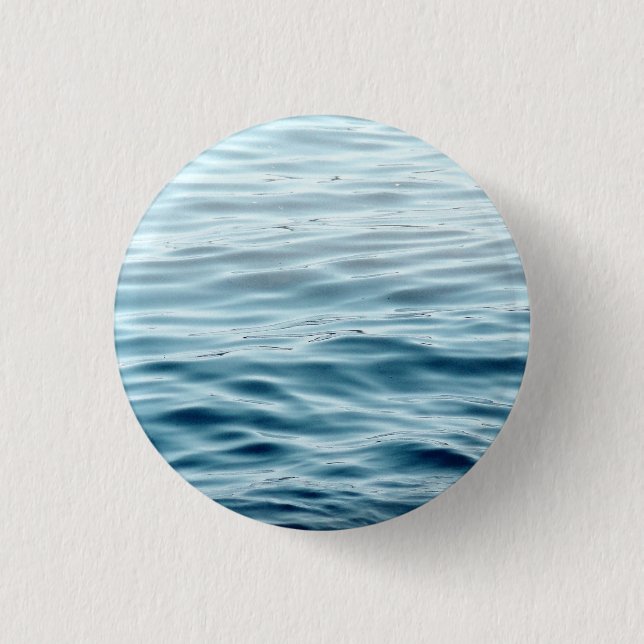 Waving water 1 inch round button (Front)