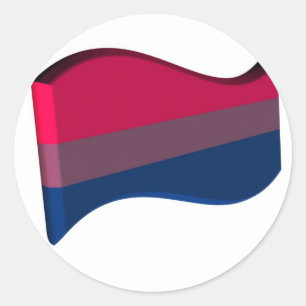 Wavy 3D Bisexual Pride Flag Classic Round Sticker