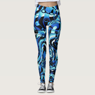 Wavy Abstract 270321 - 02 Blue Leggings
