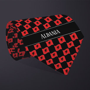 Wavy Albania Flag Pattern  Tie