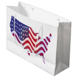 WAVY AMERICAN FLAG LARGE GIFT BAG