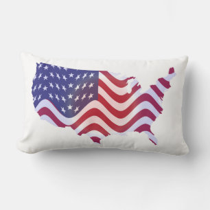 WAVY AMERICAN FLAG LUMBAR PILLOW