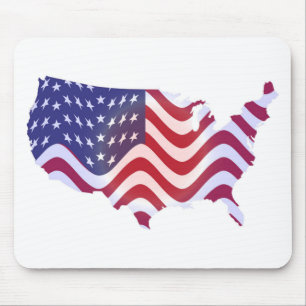 WAVY AMERICAN FLAG MOUSE PAD