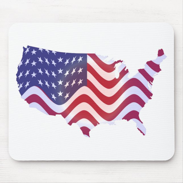 WAVY AMERICAN FLAG MOUSE PAD (Front)