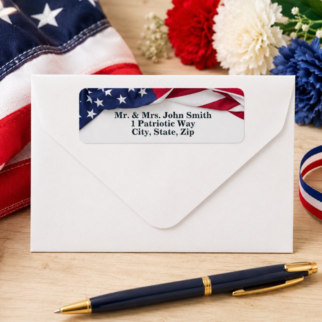 Wavy American Flag Return Address (Creator Uploaded)