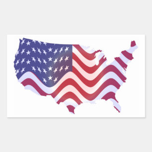 WAVY AMERICAN FLAG STICKER
