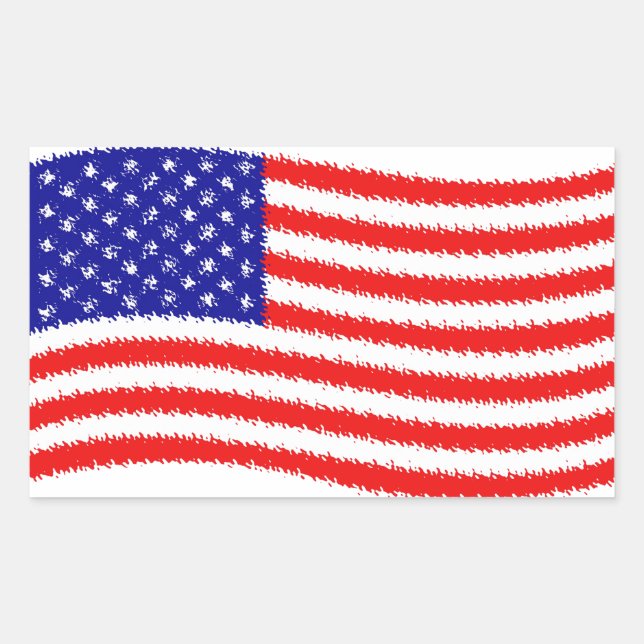 Wavy American flag Sticker (Front)