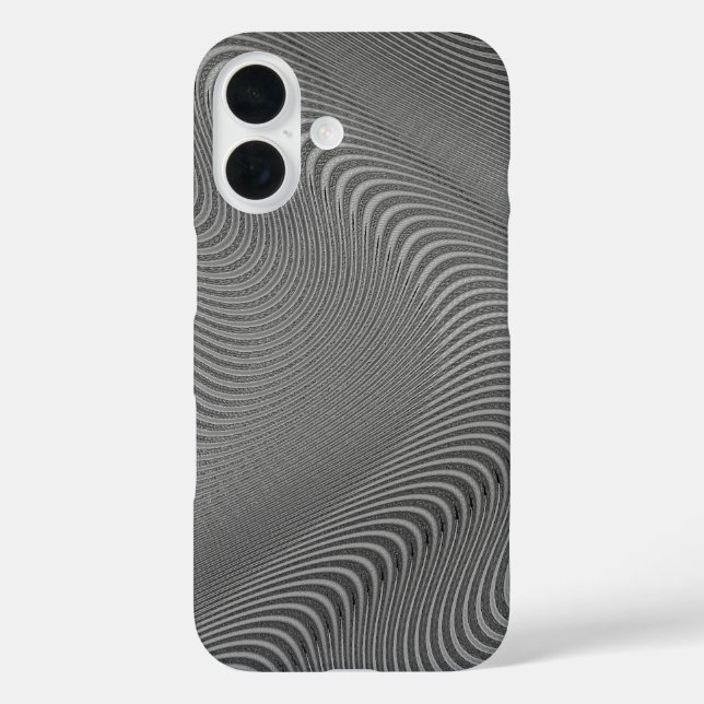 Wavy Art Silver Grey iPhone Case (Back)