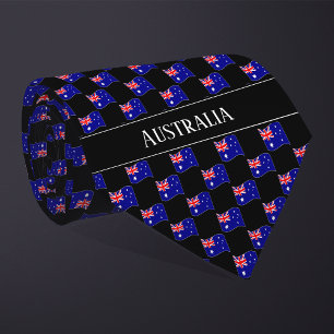 Wavy Australia Flag Pattern  Tie